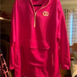NWT Gucci 2021 Pink Logo Sweatshirt Dress Top Sweater Hoodie XS